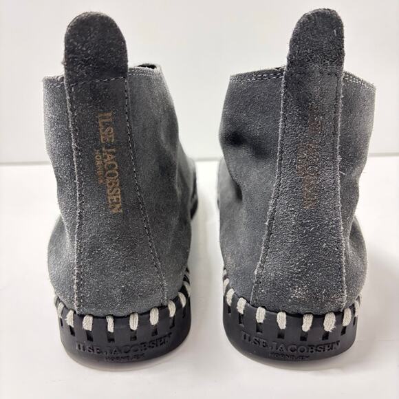 Ilse Jacobsen Tulip Front Zip Gray Suede Boots 40 (9.5-10) Futuristic Modern - Picture 2 of 12